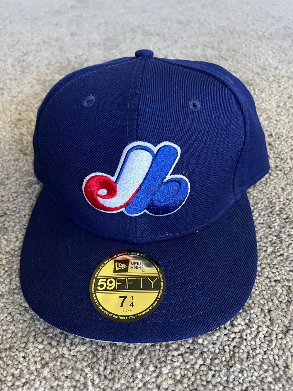 New Era Blue Fitted Cap with Red, White & Blue Expos Logo size 7 1/4